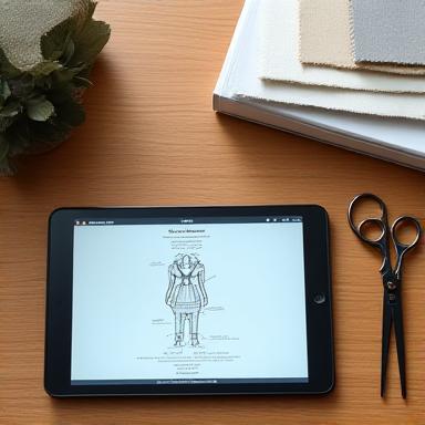 Professional legal workspace with fabric swatches and architectural drawings