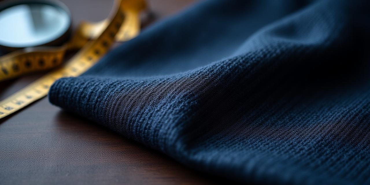 Close up of luxury textured fabric under inspection lighting